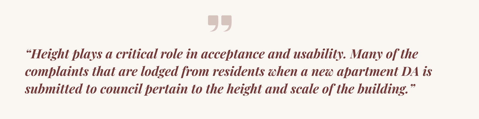 Quote on building height playing critical role in community acceptance of apartment density in Australian suburbs